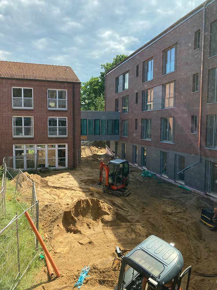 Bettenhaus Neubau Verbindung